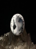 Dendritic Opal Oval Ring Size 9