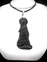 Wolf Howling Necklace-Black Horn
