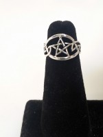 Pentagram Open Celtic Link Ring