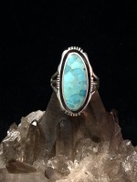 Turquoise Long Flat Ring