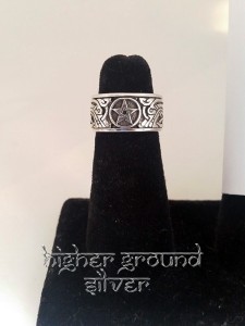 Pentagram Celtic Band Spinner Ring