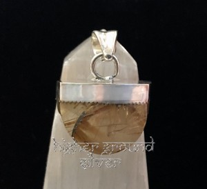 Rutilated Quartz Sterling Silver Medium Pendant